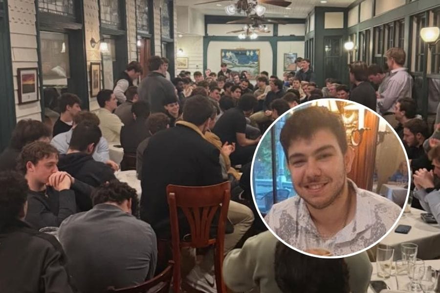 Salve Regina University's football team gathered to share memories of their teammate Joseph Boutros of Bohemia.