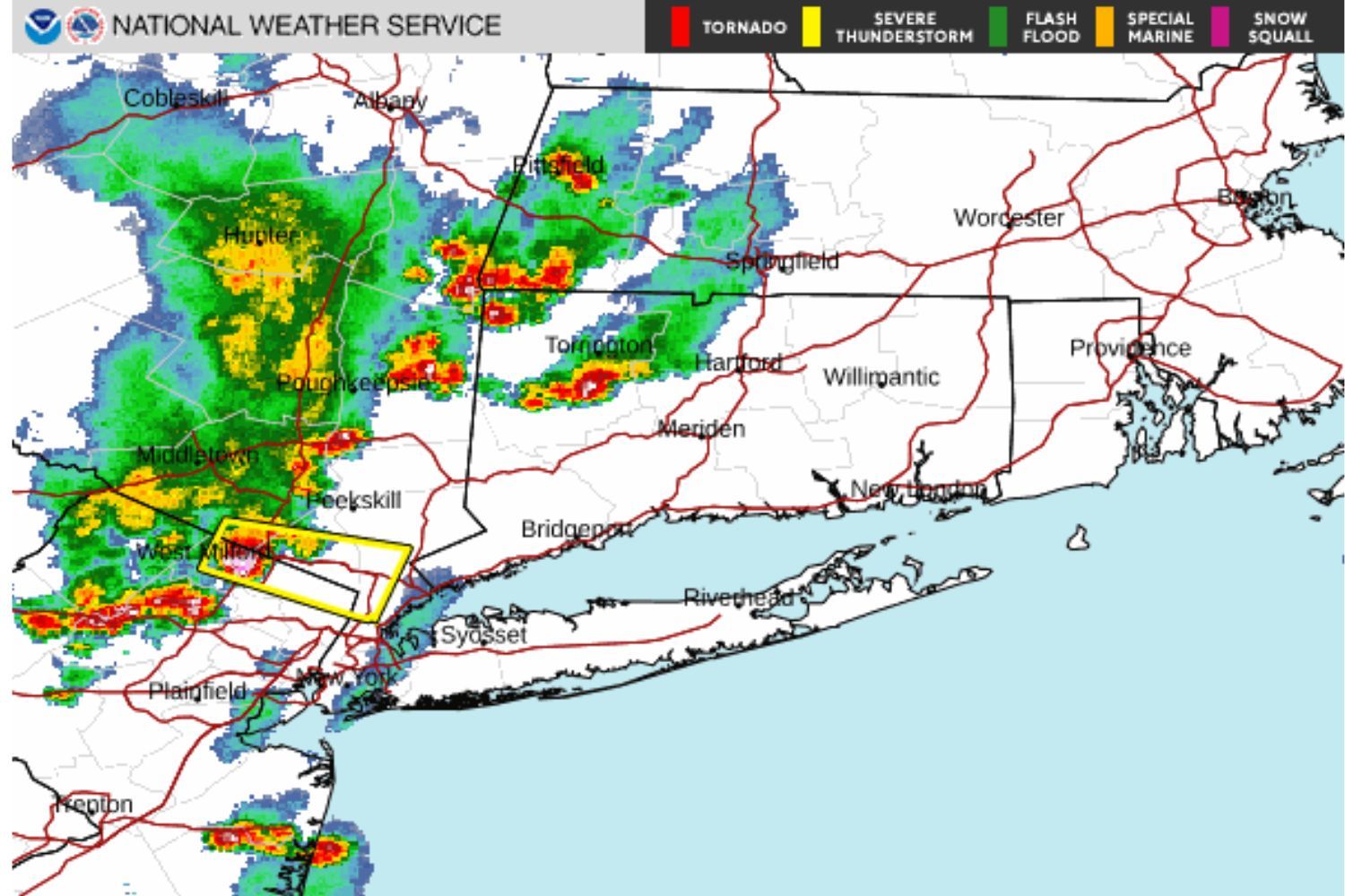 map of weather coming to LI.