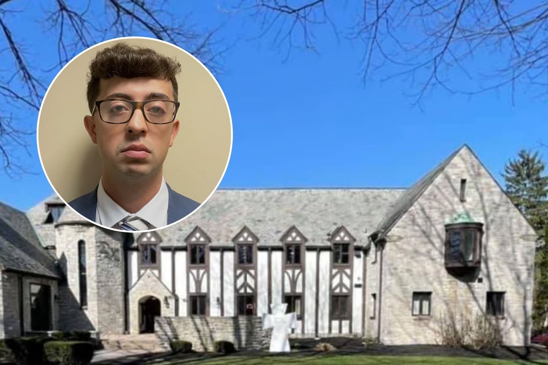Penn State alumnus from Long Island and campus fraternity building.